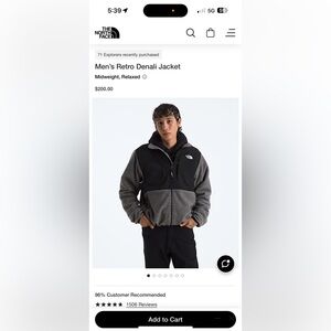 Men’s retro Denali north face jacket